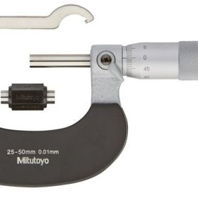 Mitutoyo 102-302 25-50 mm 0,01 mm Isı Yalıtım Çerçeveli Sağlam Tip Dış Çap Mikrometre