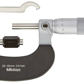Mitutoyo 102-302 25-50 mm 0,01 mm Isı Yalıtım Çerçeveli Sağlam Tip Dış Çap Mikrometre
