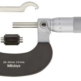 Mitutoyo 102-302 25-50 mm 0,01 mm Isı Yalıtım Çerçeveli Sağlam Tip Dış Çap Mikrometre