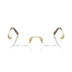 Miu Miu A54S 5AK08N 51 Oval Gold Metal Kadın Güneş Gözlüğü