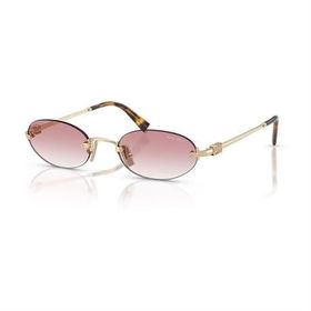 Miu Miu A54S ZVN70O 51 Oval Gold Metal Kadın Güneş Gözlüğü