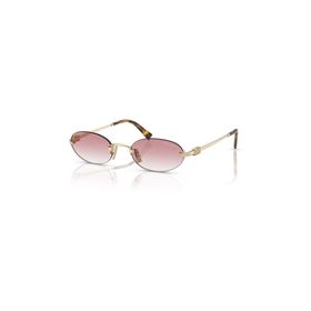Miu Miu A54S ZVN70O 51 Oval Gold Metal Kadın Güneş Gözlüğü