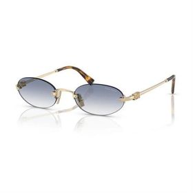 Miu Miu A54S ZVN80O 51 Oval Gold Metal Kadın Güneş Gözlüğü