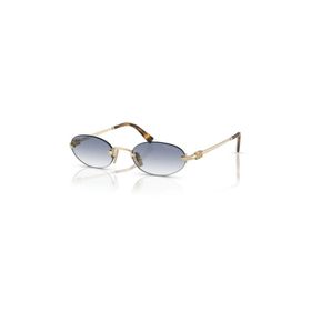 Miu Miu A54S ZVN80O 51 Oval Gold Metal Kadın Güneş Gözlüğü