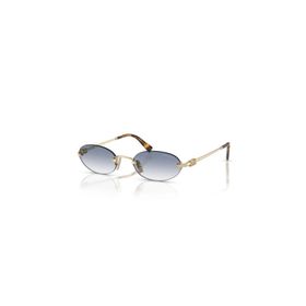 Miu Miu A54S ZVN80O 51 Oval Gold Metal Kadın Güneş Gözlüğü
