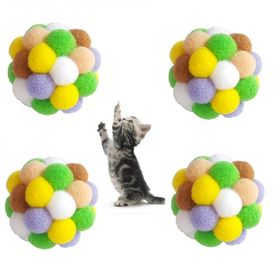 Mixpet 5 cm Renkli Ponpon Top Kedi Oyuncağı