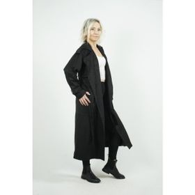 Mizalle 18KGMZL1023003 Siyah Süet Kadın Trençkot
