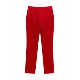Mizalle Beli Lastikli Dar Paça Kırmızı Kadın Pantolon
