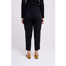 Mizalle Beli Lastikli Dar Paça Siyah Kadın Pantolon