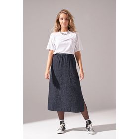 Mizalle Siyah Leopar Desenli Kadın Etek