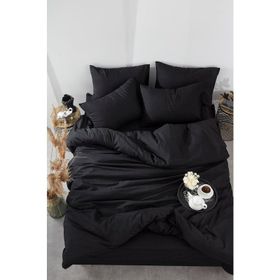 Mizalle Siyah Renkli Çift Kişilik 200 x 220 cm Nevresim Takımı