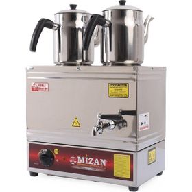 Mizan 19 Lt 2 Demlikli Çelik Elektrikli Çay Kazanı Pleytsiz Demlikler Dahil