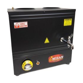 Mizan Siyah 20 Lt Çift Demlik Pleytsiz Çay Kazanı Elektrikli Kahveci Ocağı