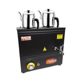 Mizan Siyah 20 Lt Çift Demlik Pleytsiz Çay Kazanı Elektrikli Kahveci Ocağı