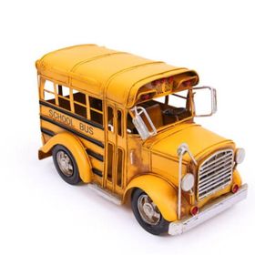 Mnk 1210E-3310 Dekoratif Metal Araba Okul Otobüsü