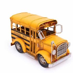 Mnk 1210E-3310 Dekoratif Metal Araba Okul Otobüsü