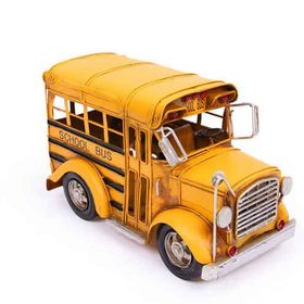 Mnk 1210E-3310 Dekoratif Metal Araba Okul Otobüsü