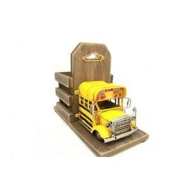 Mnk C0790 Dekoratif Metal Araba Okul Otobüsü Kalemlik