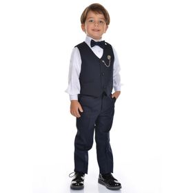 Mnk MNK0273 Lacivert Erkek Çocuk Takım Yelekli Smokin