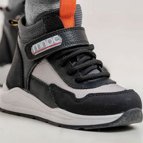 Mnpc 23K4B9705 Siyah Hakiki Deri Anatomik Erkek Çocuk Trekking Bot