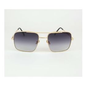 Mobgift MO75352 Gold Metal Çerçeveli Siyah Camlı Kare Köşeli Unisex Güneş Gözlüğü