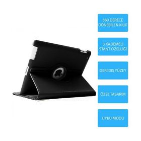 Mobile World iPad Air 2 360 Derece Dönebilen Siyah Tablet Kılıfı