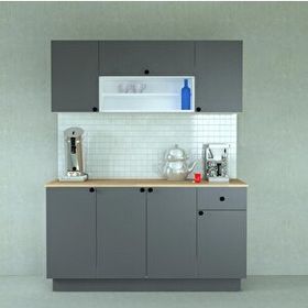 Mobilique 160 cm Ahşap MDF Tezgahlı Hazır Mutfak