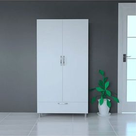 Mobilique 2 Kapaklı 90 cm Beyaz Gardrop
