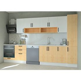 Mobilique 340 cm Ahşap Beyaz Tezgahsız Hazır Mutfak