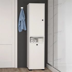 Mobilique Atlas 1 Beyaz Çamaşır Sepetli Banyo Dolabı