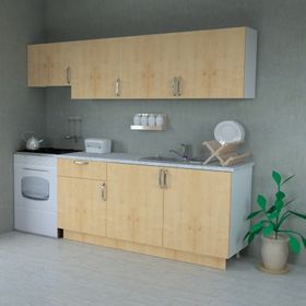 Mobilique Beyaz 240 cm Meşe Tezgahsız Hazır Mutfak