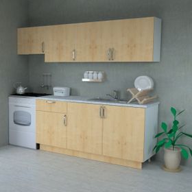 Mobilique Beyaz 240 cm Meşe Tezgahsız Hazır Mutfak
