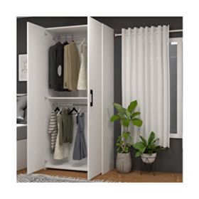 Mobilique Retro-8 2 Askılı 2 Kapaklı 92 cm Beyaz Gardırop