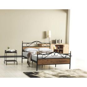 Mobilya Dükkanım ARM084 Bitez Metal 180x200 Siyah Ceviz Karyola