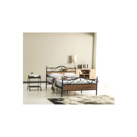 Mobilya Dükkanım ARM084 Bitez Metal 180x200 Siyah Ceviz Karyola