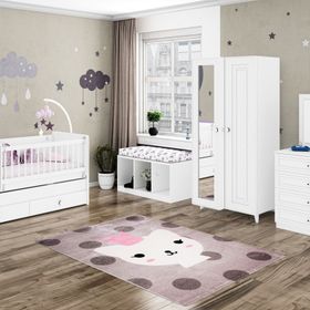 Mobilya Dükkanım WD27123 Helen Sallanır Büyüyen Karyolalı Bebek Odası Takımı