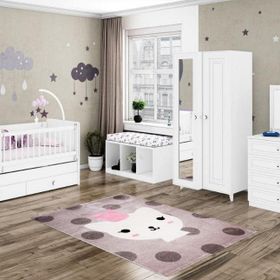 Mobilya Dükkanım WD27123 Helen Sallanır Büyüyen Karyolalı Bebek Odası Takımı