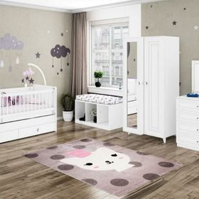 Mobilya Dükkanım WD27123 Helen Sallanır Büyüyen Karyolalı Bebek Odası Takımı