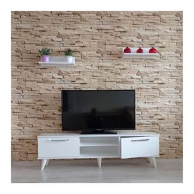 Mobilya Sepeti MS 70 MDF Raflı Beyaz TV Ünitesi