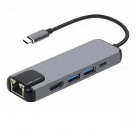 Mobitell Type-C to 4k HDMI RJ45 5 in 1 Dönüştürücü Adaptör