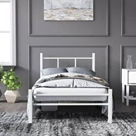 Mobpazar Defne Metal 100x200 cm Beyaz Karyola