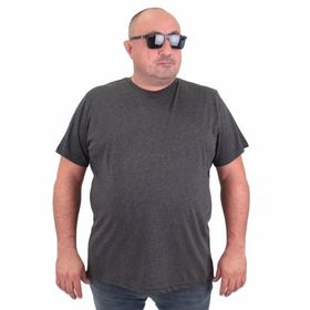 Moc Grande 11100 Büyük Beden Basic Antrasit Melanj Erkek T-shirt