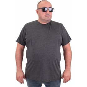 Moc Grande 11100 Büyük Beden Basic Antrasit Melanj Erkek T-shirt