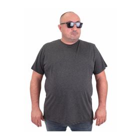 Moc Grande 11100 Büyük Beden Basic Antrasit Melanj Erkek T-shirt
