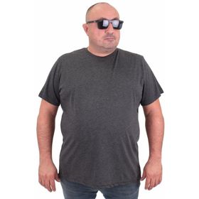 Moc Grande 11100 Büyük Beden Basic Antrasit Melanj Erkek T-shirt