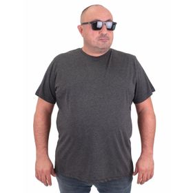 Moc Grande 11100 Büyük Beden Basic Antrasit Melanj Erkek T-shirt