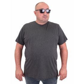 Moc Grande 11100 Büyük Beden Basic Antrasit Melanj Erkek T-shirt