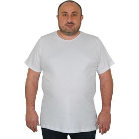 Moc Grande 11100 Büyük Beden Basic Beyaz Erkek T-shirt