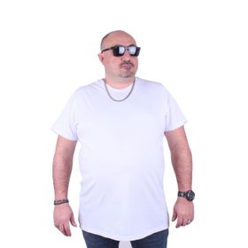 Moc Grande 11100 Büyük Beden Basic Beyaz Erkek T-shirt