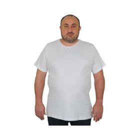 Moc Grande 11100 Büyük Beden Basic Beyaz Erkek T-shirt
